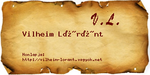 Vilheim Lóránt névjegykártya